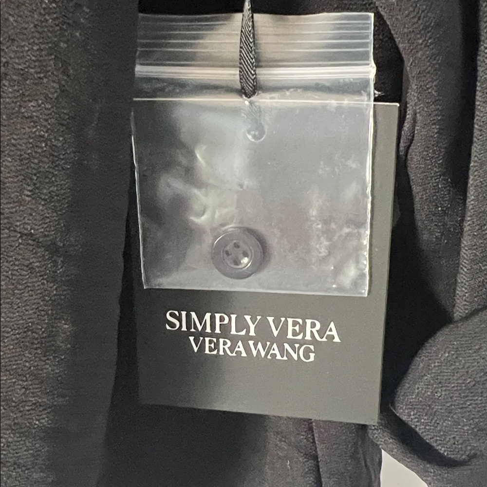 Simply Vera Vera Wang Black Tie-Front Button Down Shirt - Picture 2 of 6
